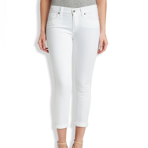 Lucky Brand Denim - Lucky Brand White Straight-Leg Brooke Cropped Jeans size 4